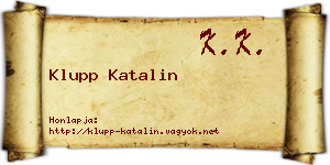 Klupp Katalin névjegykártya