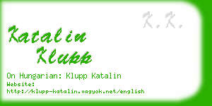 katalin klupp business card